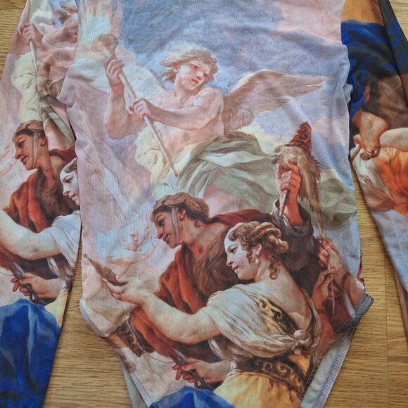 NWOT Printed mesh long sleeve bodysuit - Picture 3 of 7